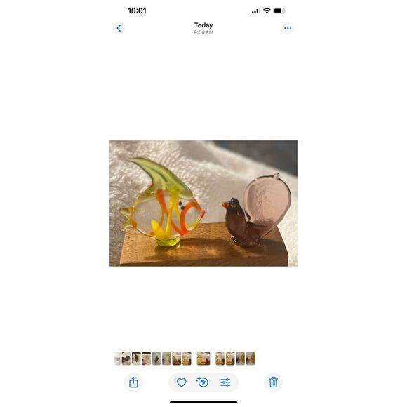 Vintage miniature blown glass fish and bird  art glass figurines - Picture 3 of 9